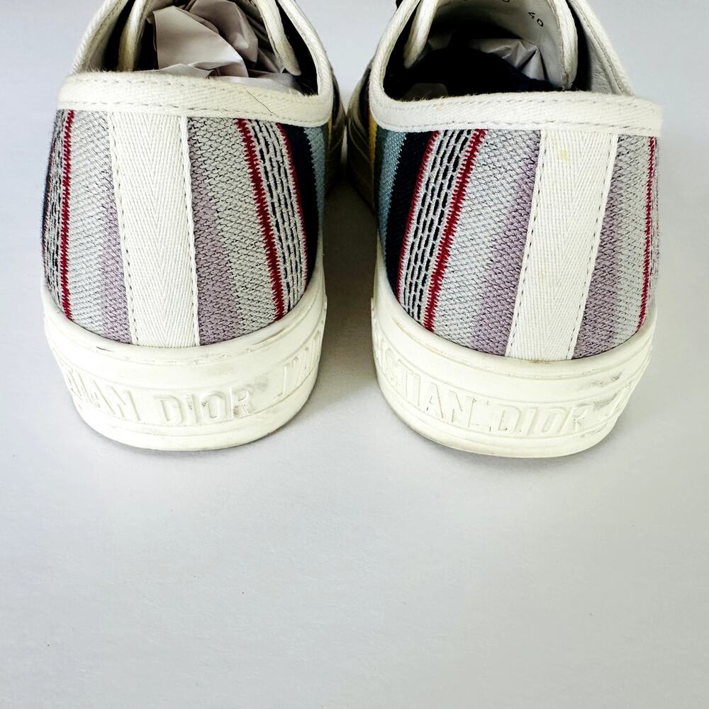 Christian Dior Canvas Rainbow Walk'N'Dior Low Top Sneakers 40 Multicolor Ladies - Picture 8 of 13